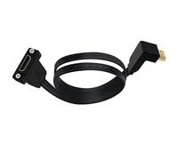 HuaLiSiJi Cable Alargador HDMI con Instalación de Panel 4K 60Hz Cable HDMI 90 Grados Macho Hembra para Reproductores Blu Ray, Tlevisores de Alta Definición, Xbox 360 (Curvado Hacia Abajo, 0.5 m)