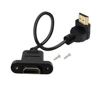 HuaLiSiJi Cable Alargador HDMI con Instalación de Panel 4K 60Hz Cable HDMI 90 Grados Macho Hembra para Reproductores BLU Ray, Tlevisores de Alta Definición, Xbox 360 (Curvado hacia Arriba, 0.5 m)