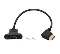 HuaLiSiJi Cable Alargador HDMI con Instalación de Panel 4K 60Hz Cable HDMI 90 Grados Macho Hembra para Reproductores BLU Ray, Tlevisores de Alta Definición, Xbox 360 (Curvado hacia Derecha, 0.5 m)