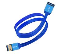 HuaLiSiJi Cable Alargador USB 3.0 5Gbps Transmisión Cable USB Macho Hembra con Carcasa de Aleación de Aluminio y Interfaz Dorada para Unidad Flash, Ratón, Teclado, etc (Azul, 0.6 m)