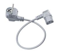 HuaLiSiJi Cable Alimentación Schuko CEE 7/4 a C13 Cable Schuko Codo C13 Enchufe 90° en Ángulo Recto para Ordenador, Monitor, Impresora, UPS, Servidores (Gris, 1m)