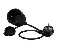 HuaLiSiJi Cable Extensión Schuko 90 Grados 16A 250V Cable Alargador Schuko Macho y Hembra 2AC IP44, para Uso al Aire Libre o en Interiores, en el Hogar, en la Oficina (Negro, 1m)