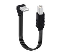 HuaLiSiJi Cable Impresora USB 2.0 Tipo A a Tipo B 90 Grados Plano de Silicona para Espacios Reducidos Baja Distorsión, Imagen Nítida y Colores Precisos, Plug and Play (Arriba, 1 m)