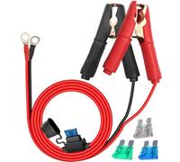 HuaLiSiJi Cable para Bateria con Pinza 12V24V Pinzas Cable Bateria Con Fusible 14AWG 30A,Pinzas Cocodrilo Bateria Cobre Puro con Fundas Aislantes, para Baterías de Automóviles Otros Equipos (1m)