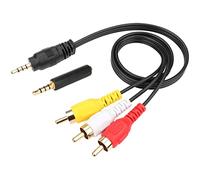 HuaLiSiJi Cable RCA a Jack, AV to RCA Cable RCA Video Macho hembra, Cable OMTP a CTIA, Jack Video para Teléfonos Inteligentes, Tabletas, Cine en Casa, Altavoces, Estéreo, TV (Derecho 0.5m)