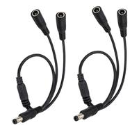 HuaLiSiJi DC Splitter 12V Cable DC Splitter 5.5mm x 2.1mm DC Power Splitter Cable 1Macho a 2 Hembra para Equipos de Monitoreo, Routers, Computadoras Portátiles, Equipos a Bordo, Etc (40cm 2Piezas)