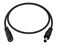 HuaLiSiJi DC5521 Cable 12V 24V 18AWG Cable de Extensión 2.1mm x 5.5mm Plug DC Macho a Hembra para Tiras de Luz LED, CCTV Camera Power, Coche, Monitores (Schwarz, 0.5m)
