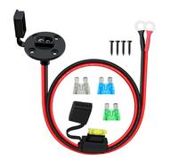 HuaLiSiJi Enchufe SAE con Panel de Instalación 10AWG 30A Enchufe SAE a Puerto Lateral 12V 24V, con Fusible Y Tapas Impermeables, Adecuado para Motocicletas, Automóviles, Energía solar (0.5m)