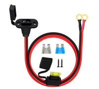 HuaLiSiJi Enchufe SAE con Panel de Instalación 12V 24V Puerto de Pared Lateral SAE 25A 12AWG Cable SAE a Bateria con Fusible Y Tapas Impermeables, para Motocicletas, Automóviles, Energía Solar (1m)