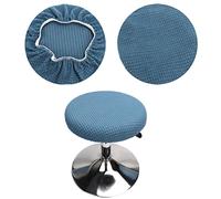 HuaLiSiJi Funda Taburete Redondo 1 Piezas Funda Redonda Taburete, Elástica Lavable Fácil de Limpiar Suave y Duradera, para Silla de Taburete 30-40cm (1 Piezas Azul)