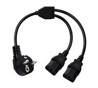 HuaLiSiJi iEC C13 Splitter Cable IEC Doble IEC C13 Schuko 16A 250V para Ordenador, Monitor, Impresora, UPS, Servidores (2m)