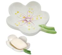 HuaLiSiJi Jabonera Cerámica Jaboneras para Baño Cerámica,Uso Sostenible de La Caja de Jabón, Adecuado para Todos Los Tamaños Comunes de Jabón Sólido (Blanco)