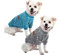 HuaLiSiJi Jersey para Perros Pequeños y Gatos - Sudadera Cómoda, Suave y Cálida - Fácil de Poner (Azul+Gris, XL)