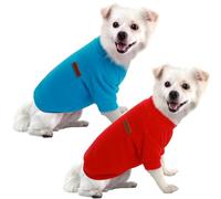 HuaLiSiJi Jersey Perro Pequeño Sudadera Perro Pequeño Ropa Perro Bulldog Frances Jersey Perro Salchicha, Suave y Calentito, Elasticidad y Fácil de Usar, Colores Brillantes (XS, Rosso+Azul)
