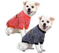 HuaLiSiJi Jersey Perro Pequeño Sudaderas para Perros Jersey Chihuahua Jersey Gato, Es un Tejido Bastante Cómodo, Suave y Cálido para el Animal y Fácil de Poner (XX-Large, Rojo+Azul Marino)