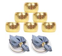 HuaLiSiJi Servilleteros Individuales Dorado Anillos de Servilletas Metal 6 Piezas, para Navidad Acción de Gracias Boda Fiesta Cena Familiar (Dorados 6 Piezas)