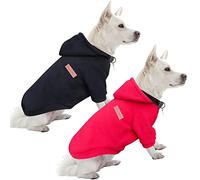 HuaLiSiJi Sudaderas Perros Pequeños Dog Hoodie Fleece Jumper Ropa Perro Pequeño,Cálido y Ligero, Textura Suave, Fácil de Usar y Color Brillante (Small, Negro+Rojo)
