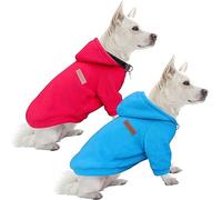 HuaLiSiJi Sudaderas Perros Pequeños Dog Hoodie Fleece Jumper Ropa Perro Pequeño,Cálido y Ligero, Textura Suave, Fácil de Usar y Color Brillante (2PCS Rojo+Azul, X-Small)