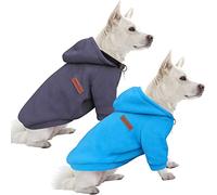 HuaLiSiJi Sudaderas Perros Pequeños Dog Hoodie Fleece Jumper Ropa Perro Pequeño,Cálido y Ligero, Textura Suave, Fácil de Usar y Color Brillante (Large, Azul+Gris)