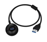 HuaLiSiJi USB 3.0 Extension Cable con Base Prolongador Cable USB Macho Hembra Alta Velocidad 5Gbps para Tarjeta de Red Inalámbrica, USB Flash Drive, Teclado, Mouse (Negro, 1 m)