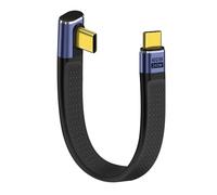 HuaLiSiJi USB C 4.0 Cable Soporte 8K 60Hz 40Gbps Cable Thunderbolt 4 Corto Cable USB C Carga Rapida PD 240W 5A 48V Cable Tipo C Macho Macho para Teléfono (Curva Central, 12 cm)