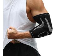 Hually Coderas Deportiva de Soporte y Epicondilitis 1 Par Mangas Para Brazos de Compresión, Soporte para Codo de Tenista, para Hombre Mujer izquierdo derecho Favor Verifica Tu Talla M/L/XL