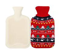 Hualualua Bolsa de agua caliente con funda de vellón suave para dormir Bolsa de agua caliente de goma para mujeres Calentador de manos