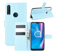 HualuBro Funda para Alcatel 3L 2020, piel sintética de alta calidad, magnética, a prueba de golpes, con tarjetero, para Alcatel 1V 2020 / Alcatel 1S 2020 (azul)