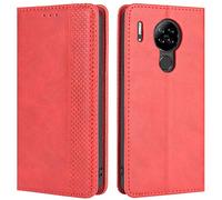HualuBro Funda para Blackview A80 Case, Funda Blackview A80S, Funda Libro de Retro PU Cuero con Ranura para Tarjetas y Billetera Flip Cover Magnético Carcasa para Blackview A80 Case (Rojo)