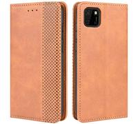 HualuBro Funda para Huawei Y5p, Funda Libro de Retro PU Cuero con Ranura para Tarjetas y Billetera Flip Cover Magnético Carcasa para Huawei Y5p Case (Marrón)