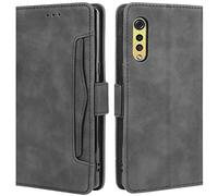 HualuBro Funda para LG Velvet, Funda Libro de Premium PU Cuero con Ranura para Tarjetas y Billetera Flip Cover Magnético Carcasa para LG Velvet Case, Negro