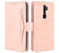 HualuBro Funda para OPPO A9 2020 / A5 2020, Carcasa PU Cuero Libro con ID Tarjeta Tragamonedas Soporte de Flip Cover Estuche de Cierre Magnético para OPPO A9 2020 / A5 2020 Case (Rosa)