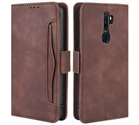 HualuBro Funda para OPPO A9 2020 / A5 2020, Carcasa PU Cuero Libro con ID Tarjeta Tragamonedas Soporte de Flip Cover Estuche de Cierre Magnético para OPPO A9 2020 / A5 2020 Case (Marrón)