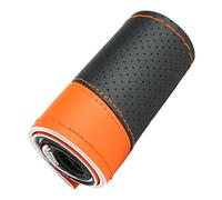 Huamengyuan Funda para volante de coche cosida a color de piel de microfibra en naranja, adaptada a un diámetro de 38 cm