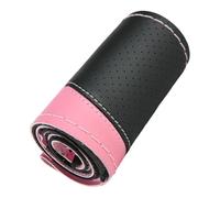 Huamengyuan Funda para volante de coche cosida a mano en color rosa adaptada a un diámetro de 38 cm