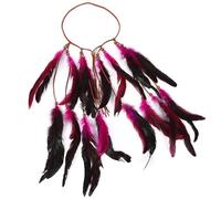 Huamengyuan Tocado de plumas bohemias para mujer, arco iris, plumas, para adultos, bohemio, hippie, india, carnaval, carnaval, fiesta temática, Halloween diadema con plumas