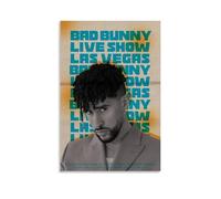 HUAMINGUKYYDS Póster con diseño de concierto de Bad Bunny, estética de habitación, pintura al óleo en lienzo, álbum o película, póster para colgar