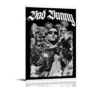 HUAMINGUKYYDS Póster de Bad Bunny, estética de habitación, pintura al óleo en lienzo, álbum o película, póster para colgar