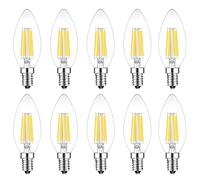 HUAMu Bombilla LED E14 regulable de 6 W, 60 W, equivalente a blanco frío, 6500 K, SES (rosca Edison pequeña), bombillas de araña C35, filamento vintage, ahorro de energía, 10 paquetes