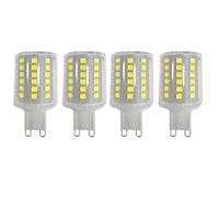 HUAMu Bombillas LED G9 8W, redondas planas, 88 chips LED, equivalentes a bombillas halógenas de 80W, 800LM, 6000K, luz diurna, ángulo de haz de 360 °, CA 220-240V, no regulable, 4 paquetes