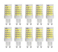 HUAMu Bombillas LED G9 de 10W Equivalentes a Halógenos de 100W, 86 Piezas LED, 1000 LM, Ángulo de haz de 360°, Ultra Brillante, AC 220-240V, No Regulable, 3000K Blanco frío,10 Unidades
