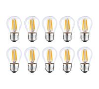 HUAMu E27 bombilla LED de bajo consumo,4W,bombilla incandescente equivalente a 40W, 2700K blanco cálido,tornillo transparente Edison,400 lúmenes,adecuado para el hogar/negocio,AC220-240V,10 paquetes