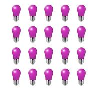 HUAMu Pack de 20 bombillas LED de 3 W, E27, A50, tapa de rosca, color lila, para bodas, Halloween, Navidad, no regulable