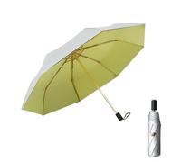 HUAMu Paraguas de protección UV, sombrilla de mano, resistente a la lluvia y 99,9% de protección UV, paraguas personal compacto, paraguas de golf con titanio plateado + doble revestimiento anti-UV