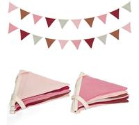 HuaMuDM 2pcs banderines,Bunting,Banderines Triangulares,Banderines Tela,Guirnalda Banderines,Banderines Fiesta,Banderines Cumpleaños,Multicolor Banderines,Bandera Banderín (F)