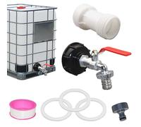 HuaMuDM Adaptador Depósito IBC,Grifo Depósito IBC,grifo deposito 1000 litros,1/2" Adaptador tanque IBC,Grifo Jardin IBC Adaptador Depósito 1000 L,para Exterior Jardin Deposito Agua Lluvia Adaptador
