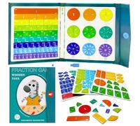 HuaMuDM demostrador disco fracción magnética, fracciones magnéticas círculos， fracciones， Azulejos Círculos Fracciones Magnéticas， Juego Manipuladores Matemáticos Fracciones Magnéticas (D)