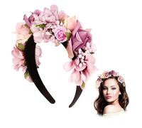 HuaMuDM Diadema Flores Mujer,Diadema Floral Colores Fiesta,Guirnalda Flores Pelo,para Fiestas Bodas Playa Fotografía