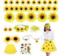 HuaMuDM Disfraz de girasol para mujer, disfraz de girasoles, disfraz de girasol， disfraz de mujer para carnaval