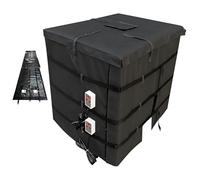 HuanEssentric 1000L Aislamiento Térmico IBC,Funda Térmica IBC,Control Temperatura hasta 150°c,Manta IBC con Termostato,para Industrias Petrolera,Química Black